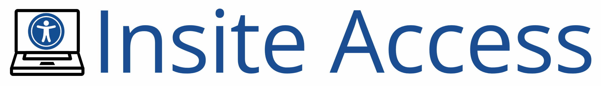 Insite Access logo - the outline of a laptop computer with the universal symbol for accessibility on its screen next to the words Insite Access